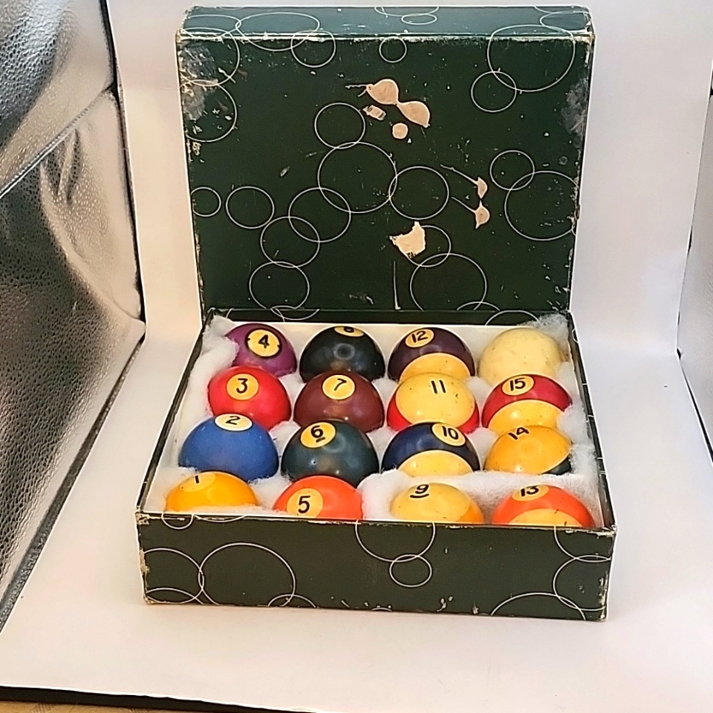 Vintage Set of Pool Balls. Full Set